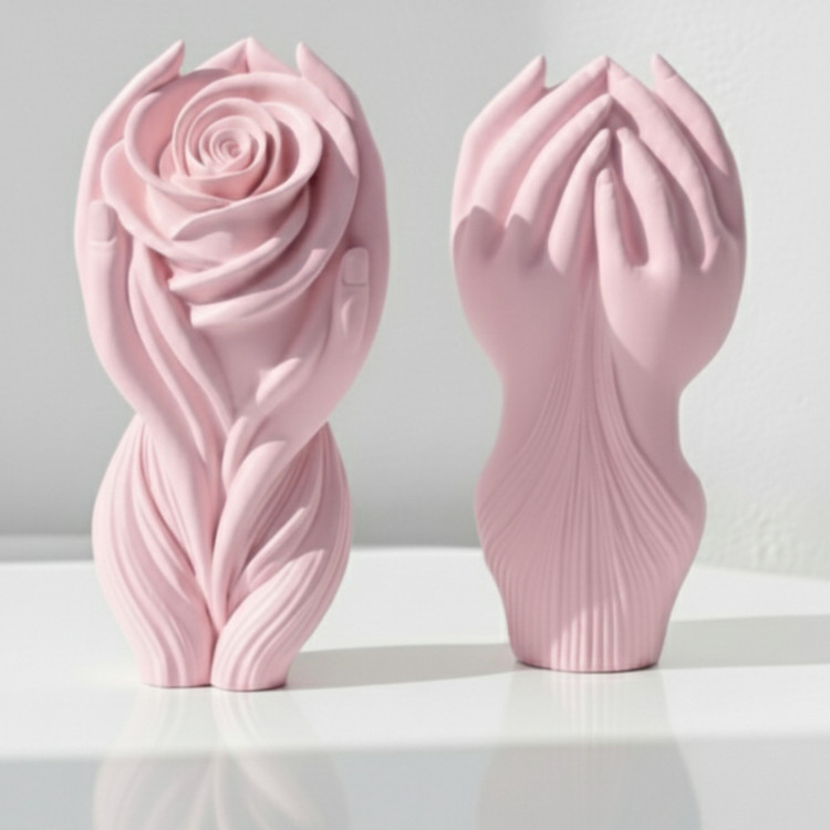 قالب سیلیکونی رز اندامی مناسب ساخت شمع هنری و مجسمه دکوری
