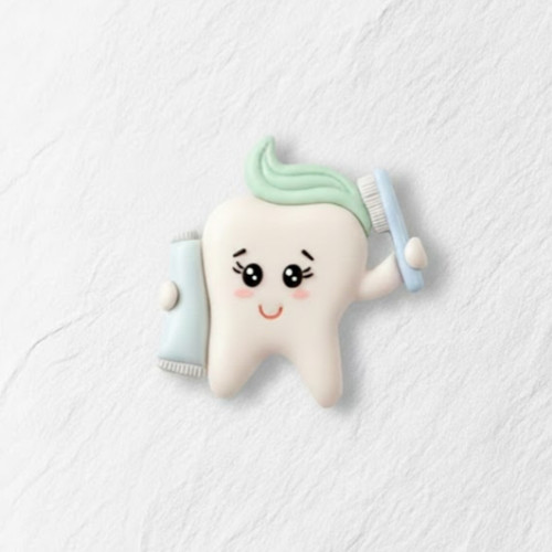 قالب گیفت دندونی مدل دندان با مسواک و خمیردندان