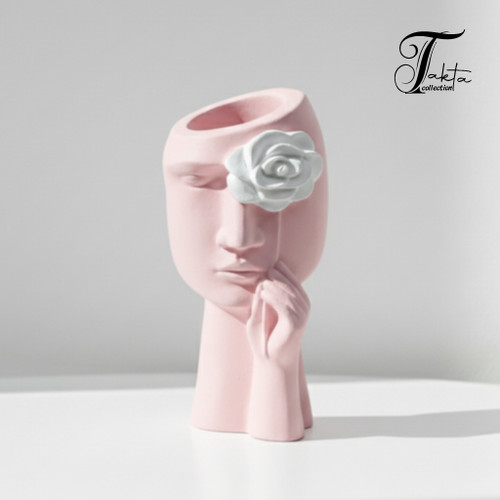 قالب گلدان مدل چهره یا رخ ارتفاع ۱۲ سانت مناسب سنگ مصنوعی