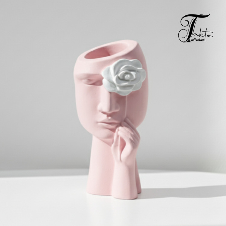 قالب گلدان مدل چهره یا رخ ارتفاع ۱۲ سانت مناسب سنگ مصنوعی