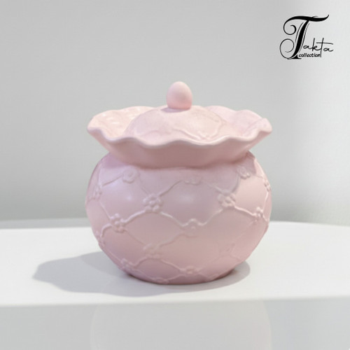 قالب قندان سیلیکونی مدل لوتوس گلدار با درب موجدار