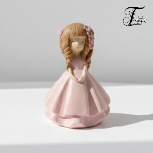 قالب سیلیکونی دختر با موهای بلند و پیراهن پفی