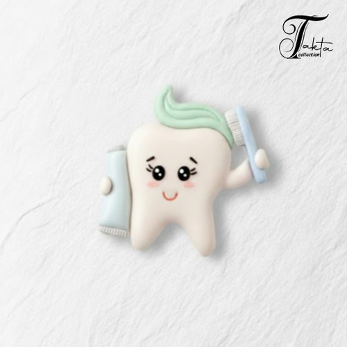 قالب گیفت دندونی مدل دندان با مسواک و خمیردندان