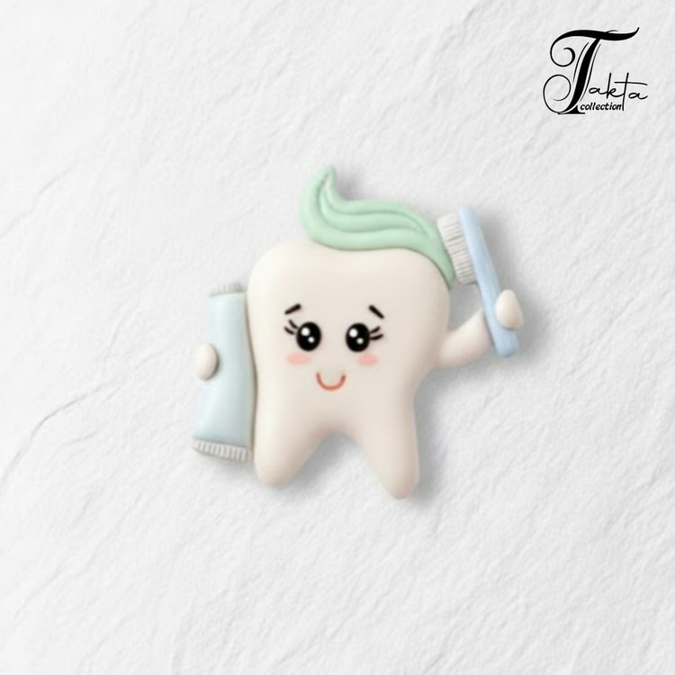 قالب گیفت دندونی مدل دندان با مسواک و خمیردندان